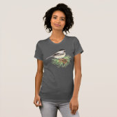 Cute Waterverf Chickadee Bird Pine Tree T-shirt (Voorkant volledig)