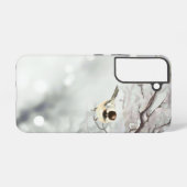 Cute Waterverf Chickadee Bird Winter Forest Art Samsung Galaxy Hoesje (Achterkant horizontaal)