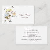 Cute Waterverf Childcare Busy bee Character Visitekaartje (Voorkant / Achterkant)