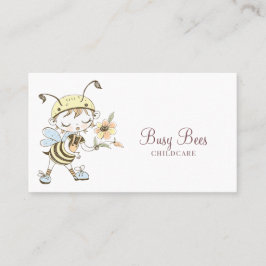 Cute Waterverf Childcare Busy bee Character Visitekaartje