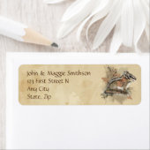 Cute Waterverf Chipmunk Animal Wildlife Natuur Etiket (Insitu)