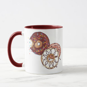 Cute Waterverf Chocolate Glazed Sprinkles Donut Mok