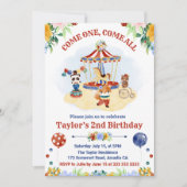 Cute Waterverf Circus Carnival Kinderen, Birthday Kaart (Voorkant)