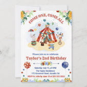 Cute Waterverf Circus Carnival Kinderen, Birthday Kaart (Voorkant)