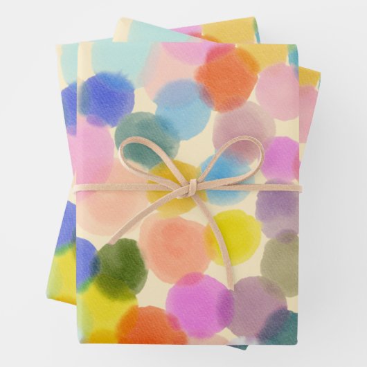 Cute Waterverf Confetti Circle Stippen Pattern Inpakpapier Vel (In situ)