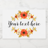 Cute Waterverf Coral Floral WreatCustom Text Voedselcontainer Etiket (Enkel label)