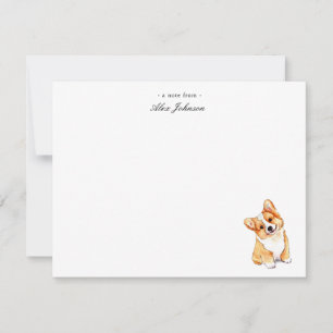 Cute Waterverf Corgi Dog Flat - Hartelijk dank Bedankkaart