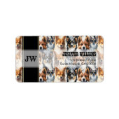 Cute Waterverf Corgi Dog Pattern Etiket (Voorkant)