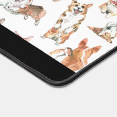 Cute Waterverf Corgi Dog Pattern Monogram Bureaumat (Hoek)