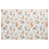 Cute Waterverf Corgi Dog Pattern Stof (Fat Quarter)