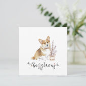 Cute Waterverf Corgi is een sterke kalligrafie Kaart (Staand voorkant)