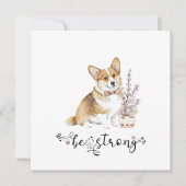 Cute Waterverf Corgi is een sterke kalligrafie Kaart (Voorkant)