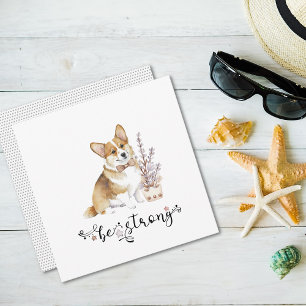 Cute Waterverf Corgi is een sterke kalligrafie Kaart