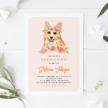 Cute Waterverf Corgi Peach Floral Kids Birthday Kaart<br><div class="desc">Cute Waterverf Corgi Peach Floral Kids Birthday Party Invitation | Nodig familie en vrienden uit voor de verjaardag van uw kinderen met deze aanpasbare plechtige uitnodiging. Het bevat waterverf illustraties van een schattige corgi- en perzikbloem. Dit zal ook de perfecte uitnodiging zijn voor verjaardagen bij honden.</div>