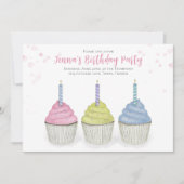 Cute Waterverf Cupcakes QR Code Social Media Kaart (Voorkant)