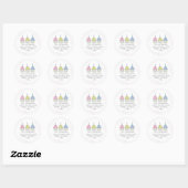 Cute Waterverf Cupcakes Whimsical Return Address Ronde Sticker (Vel)