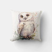 Cute Waterverf Cute Owl Woodland Kussen (Voorkant)