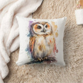 Cute Waterverf Cute Owl Woodland Kussen (Deken)
