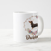 Cute Waterverf Dachshund Floral Kerstmis Grote Koffiekop (Voorkant rechts)