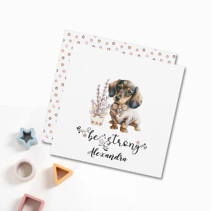 Cute Waterverf dachshund is een sterke kalligrafie Kaart