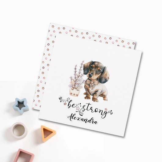 Cute Waterverf dachshund is een sterke kalligrafie Kaart