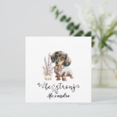 Cute Waterverf dachshund is een sterke kalligrafie Kaart (Staand voorkant)