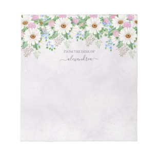 Cute Waterverf Daisy Floral botanische kalligrafie Notitieblok