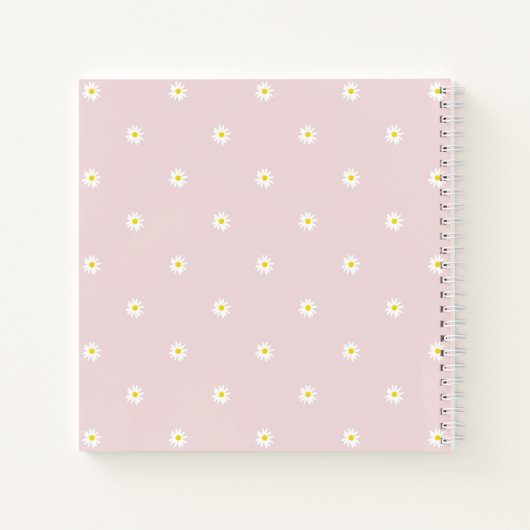 Cute Waterverf Daisy Pattern Roze Spiral Notebook Notitieboek (Achterkant)
