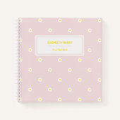 Cute Waterverf Daisy Pattern Roze Spiral Notebook Notitieboek (Voorkant)