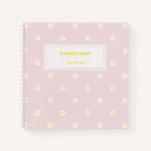 Cute Waterverf Daisy Pattern Roze Spiral Notebook