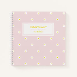Cute Waterverf Daisy Pattern Roze Spiral Notebook Notitieboek