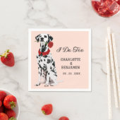 Cute Waterverf Dalmatian Dog Wedding Servet (Insitu)