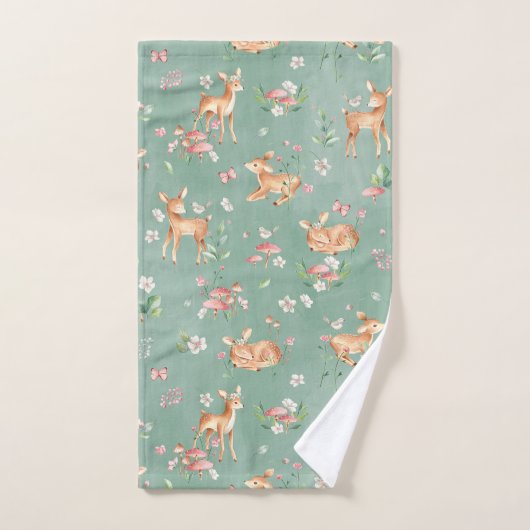 Cute Waterverf Deer Patroon Bad Handdoek (Handdoek)