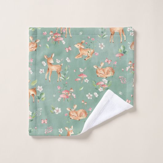 Cute Waterverf Deer Patroon Bad Handdoek (Wasdoekje)