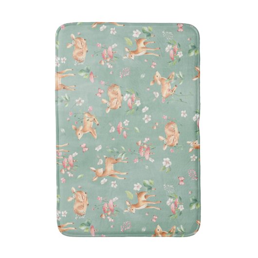 Cute Waterverf Deer Patroon Badmat (Voorkant Verticaal)