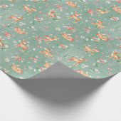 Cute Waterverf Deer Patroon Cadeaupapier (Hoek)