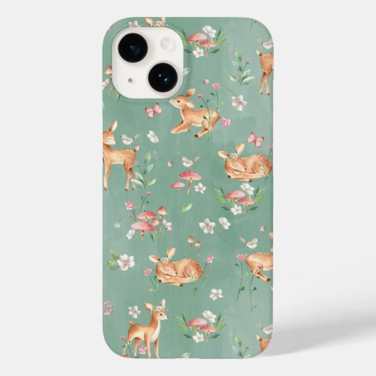 Cute Waterverf Deer Patroon Case-Mate iPhone Case (Achterkant)