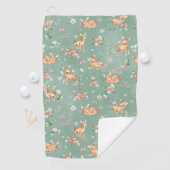 Cute Waterverf Deer Patroon Golfhanddoek (Insitu)