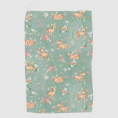 Cute Waterverf Deer Patroon Golfhanddoek (Voorkant)