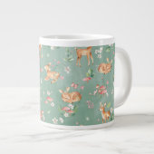 Cute Waterverf Deer Patroon Grote Koffiekop (Voorkant rechts)