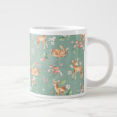 Cute Waterverf Deer Patroon Grote Koffiekop (Rechts)