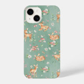 Cute Waterverf Deer Patroon iPhone Hoesje (Achterkant)