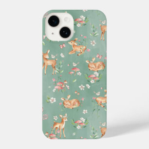 Cute Waterverf Deer Patroon iPhone 14 Hoesje