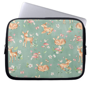 Cute Waterverf Deer Patroon Laptop Sleeve