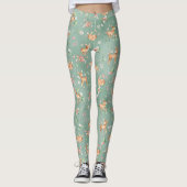 Cute Waterverf Deer Patroon Leggings (Voorkant)