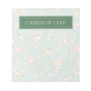 Cute Waterverf Deer Patroon Notitieblok