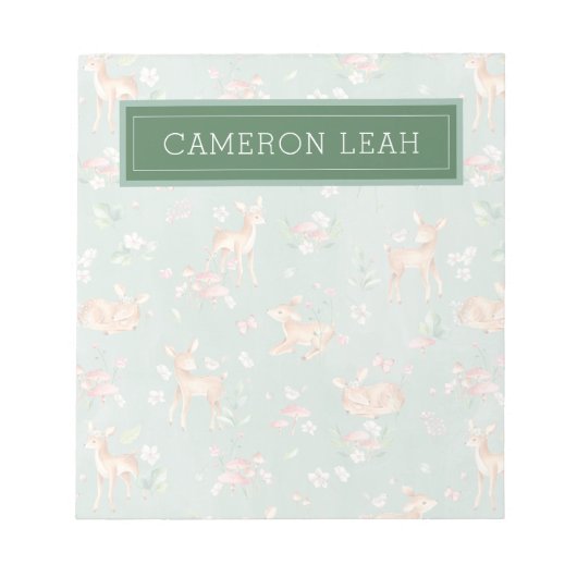 Cute Waterverf Deer Patroon Notitieblok (Voorkant)