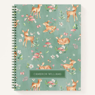 Cute Waterverf Deer Patroon Notitieboek