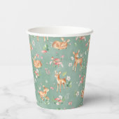 Cute Waterverf Deer Patroon Papieren Bekers (Achterkant)