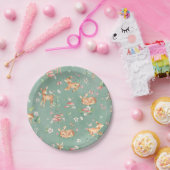 Cute Waterverf Deer Patroon Papieren Bordje (Feest)